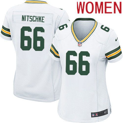 Women Green Bay Packers 66 Ray Nitschke White Nike Game NFL Jersey
